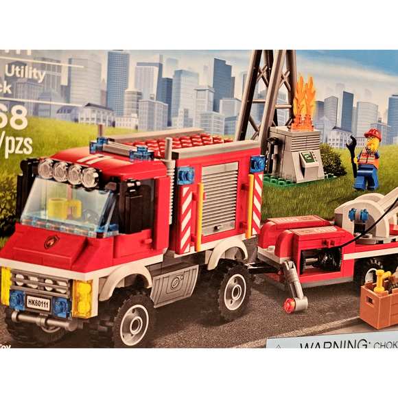 FIRE UTILITY TRUCK Lego City LEGO Set #60111 NEW Sealed RETIRED Unopened - Picture 2 of 15